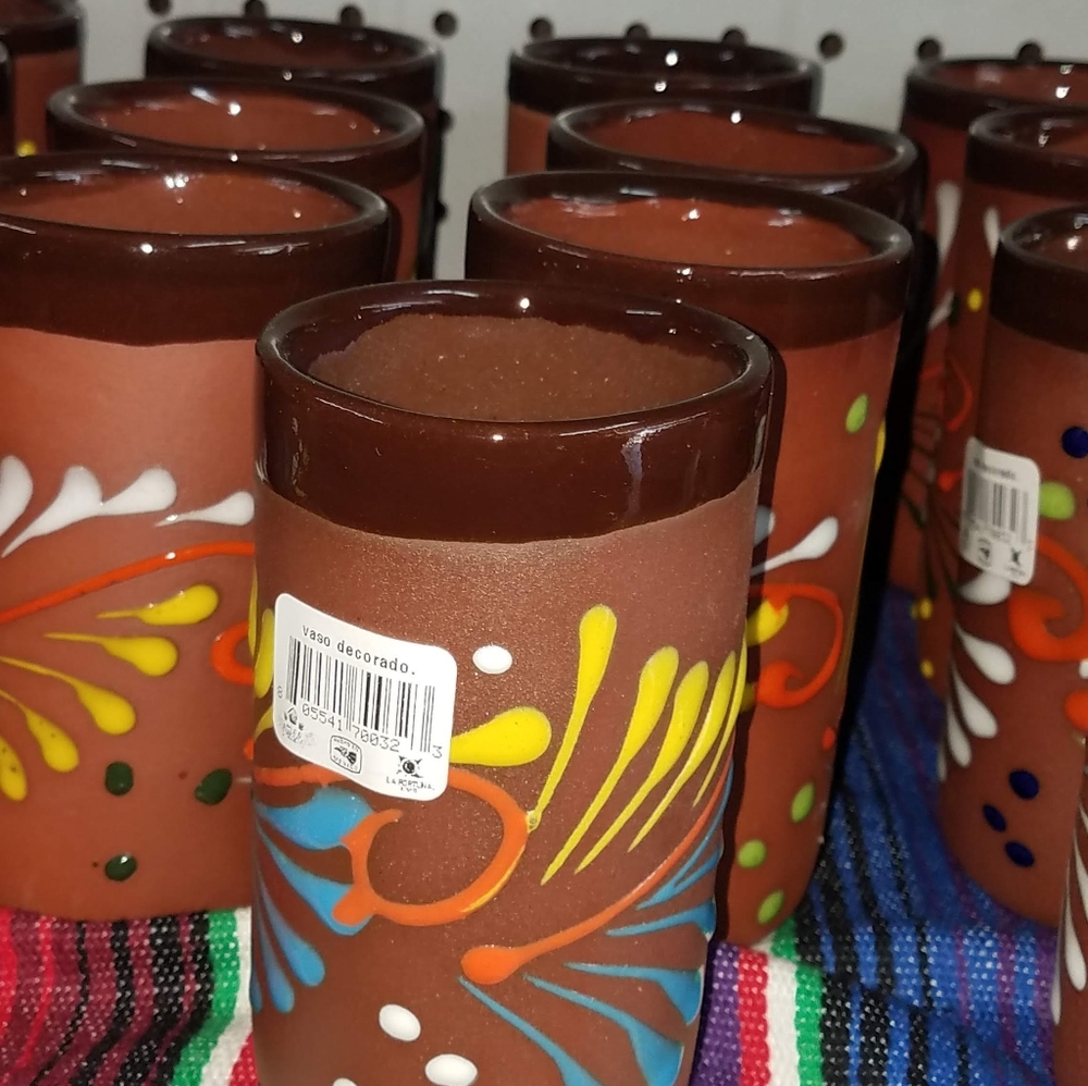 Clay cups and coffee mugs